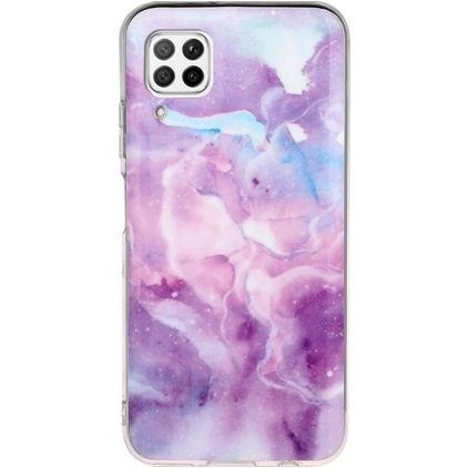 Mobigear Marble Huawei P40 Lite Hülle Flexibles TPU Backcover - Lila