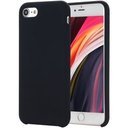 Mobigear Rubber Touch iPhone SE (2020) Silikon Hülle Backcover - Schwarz