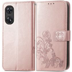 Mobigear Clover OPPO Reno 8T 4G Hülle Klapphülle Geldbörse - Roségold
