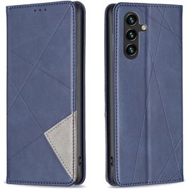 Mobigear Rhombus Slim Samsung Galaxy A35 Hülle Klapphülle - Blau