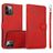 Mobigear Wallet iPhone 16 Pro Hülle Abnehmbare 2in1 Klapphülle Geldbörse - Rot