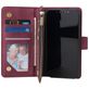 Mobigear Zipper iPhone 12 Hülle Klapphülle Geldbörse - Rot