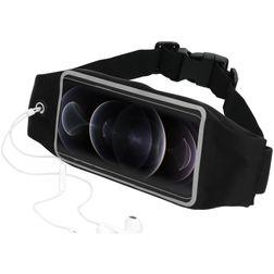 Mobiparts Comfort Fit Belt Handyhalterung Joggen iPhone 12 Pro Max Sporthülle Neopren Gürtel - Schwarz