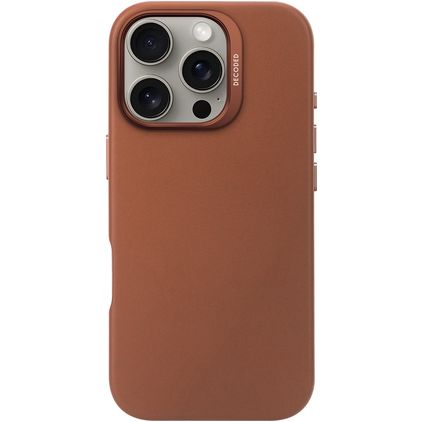 Decoded iPhone 16 Pro MagSafe Hülle Echtes Leder Backcover - Tan