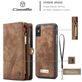 Caseme 008 iPhone XS Hülle Abnehmbare 2in1 Klapphülle Geldbörse - Braun