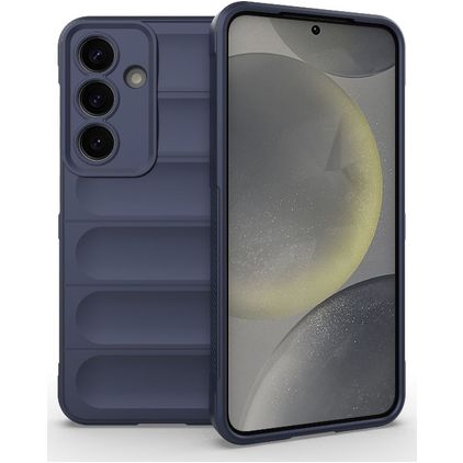 Mobigear Bumpy Samsung Galaxy S25 Hülle Flexibles TPU Backcover - Dunkelblau
