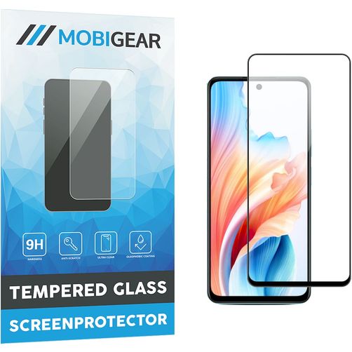 Mobigear Premium OPPO A38 Panzerglas Displayschutz - Hüllenfreundlich - Schwarz