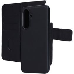 Mobiparts Samsung Galaxy A36 Hülle Echtes Leder Abnehmbare 2in1 Klapphülle Geldbörse - Schwarz