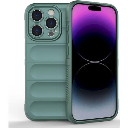 Mobigear Bumpy iPhone 15 Pro Hülle Flexibles TPU Backcover - Grün