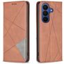 Mobigear Rhombus Slim Samsung Galaxy A37 Hülle Klapphülle - Braun