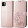 Mobigear Clover Samsung Galaxy A22 5G Hülle Klapphülle Geldbörse - Roségold