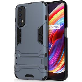 Mobigear Armor Stand Realme 7 Hülle Hardcase Backcover Stoßfest mit Ständer - Blau