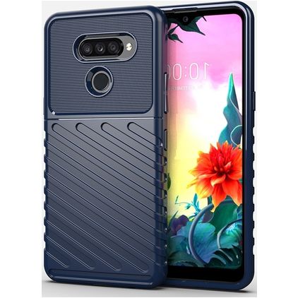 Mobigear Groove LG K50s Hülle Flexibles TPU Backcover - Blau