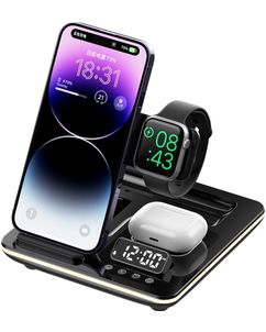 Mobigear AlarmDock QI-Ladestation für Smartphone / AirPods & Apple Watch mit Wecker - Schwarz