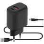 Mobiparts Dual USB / USB-C Ladegerät Micro USB 1 Meter Power Delivery 20W 3A - Schwarz