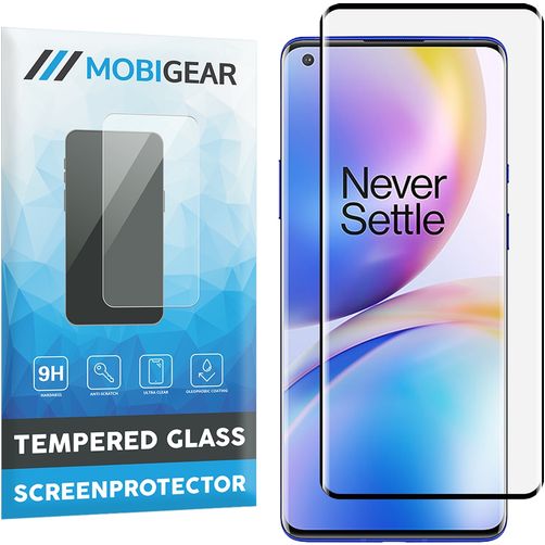 Mobigear Curved OnePlus 8 Pro Panzerglas Gehärtetes Glas Displayschutz - Hüllenfreundlich - Schwarz
