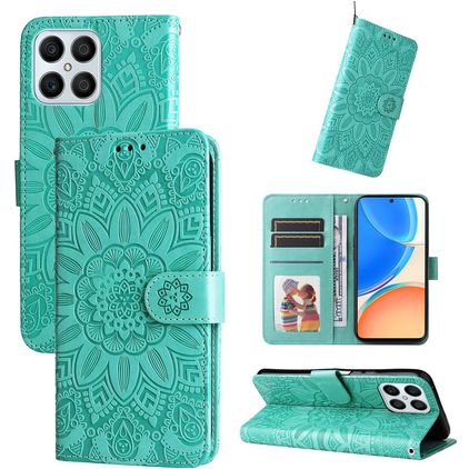 Mobigear Sunflower HONOR X8 Hülle Klapphülle Geldbörse - Grün