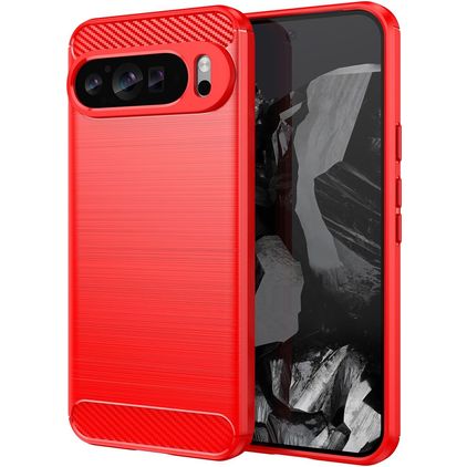 Mobigear Brushed Slim Google Pixel 9 Pro XL TPU (flexibel) Backcover - Rot