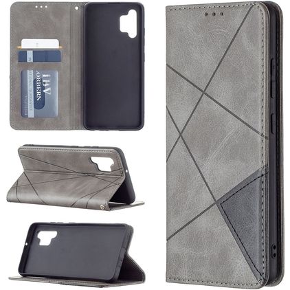 Mobigear Rhombus Slim Samsung Galaxy A32 4G Klapphülle - Grau