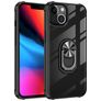 Mobigear Crystal Ring iPhone 14 Pro Hülle Hardcase Backcover mit Ringhalter - Transparent / Schwarz