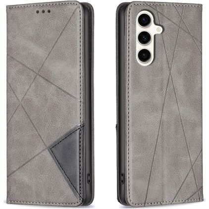 Mobigear Rhombus Slim Samsung Galaxy S23 FE Hülle Klapphülle - Grau