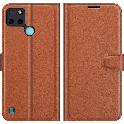 Mobigear Classic Realme C25Y Hülle Klapphülle Geldbörse - Braun