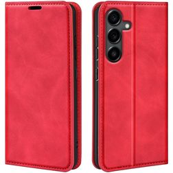 Mobigear Retro Slim Samsung Galaxy S25 FE Klapphülle Portemonnaie - Rot