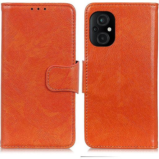 Mobigear Classy POCO M5 Hülle Klapphülle Geldbörse - Orange