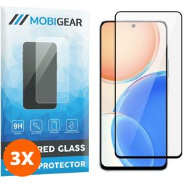 Mobigear Premium HONOR X8 Panzerglas Gehärtetes Glas Displayschutz - Hüllenfreundlich - Schwarz (3er Pack)