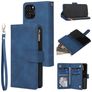 Mobigear Zipper iPhone 12 Pro Hülle Klapphülle Geldbörse - Blau