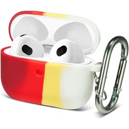 Mobigear Colors Apple AirPods 3 Hülle Flexibles Silikon - Weiß / Rot / Gelb