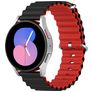 Mobigear Ocean Silikon Smartwatch Armband Dornschließe - 22-mm-Universalanschluss - Schwarz / Rot