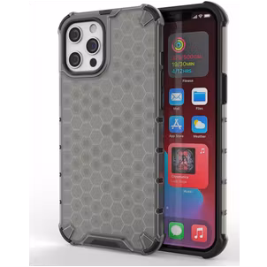 Mobigear Honeycomb iPhone 13 Pro Hülle Hardcase Backcover Stoßfest - Schwarz
