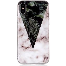 Mobigear Marble iPhone XS Max Hülle Flexibles TPU Backcover - Leaves
