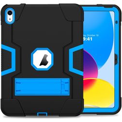 Mobigear ShieldStand iPad 10 (2022) Hülle Kunststoff,Silikon Backcover + Ständer - Schwarz / Blau