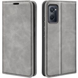Mobigear Retro Slim OPPO A96 Hülle Klapphülle Geldbörse - Grau