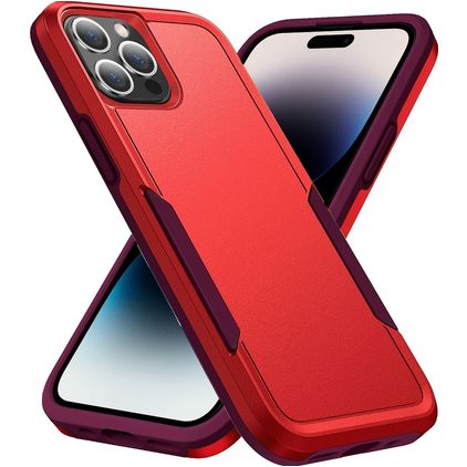 Mobigear Heavy Armor iPhone 14 Pro Hülle Hardcase Backcover Stoßfest - Rot