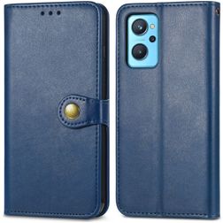 Mobigear Snap Button OPPO A76 Hülle Klapphülle Geldbörse - Blau