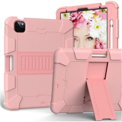 Mobigear ShieldStand iPad Air 5 (2022) Hülle Kunststoff / Silikon Backcover + Stylus-Halter + Ständer - Roségold
