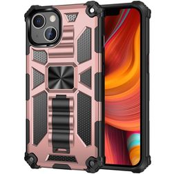 Mobigear Armor Stand iPhone 13 Hülle Hardcase Backcover Stoßfest mit Ständer - Roségold