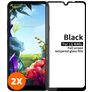 Mobigear Premium LG K40s Panzerglas Gehärtetes Glas Displayschutz - Hüllenfreundlich - Schwarz (2er Pack)