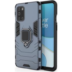 Mobigear Armor Ring OnePlus 8T Hülle Hardcase Backcover Stoßfest mit Ringhalter - Blau