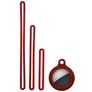 Mobigear Lanyard Apple AirTag Hülle Flexibles Silikon - Weinrot
