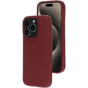 Mobiparts iPhone 15 Pro Silikon Hülle Backcover - Plum Red