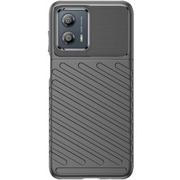 Mobigear Groove Motorola Moto G53 5G Hülle Flexibles TPU Backcover - Schwarz