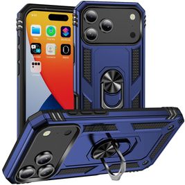 Mobigear Armor Ring iPhone 17 Pro Max Hülle Hardcase Backcover Stoßfest mit Ringhalter - Blau