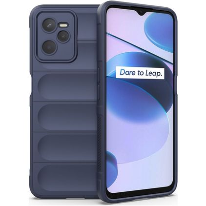 Mobigear Bumpy Realme C35 Hülle Flexibles TPU Backcover - Dunkelblau