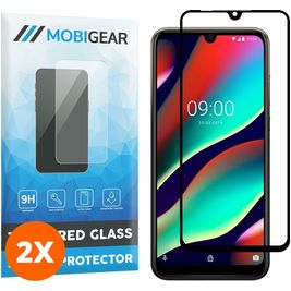Mobigear Premium Wiko View 3 Pro Panzerglas Gehärtetes Glas Displayschutz - Hüllenfreundlich - Schwarz (2er Pack)