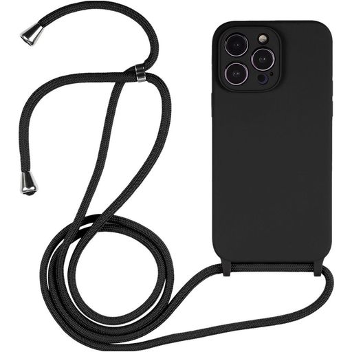 Mobigear Lanyard iPhone 14 Pro Max Silikon Handykette - Schwarz