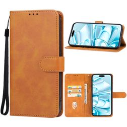Mobigear Wallet iPhone 16 Klapphülle Portemonnaie - Braun
